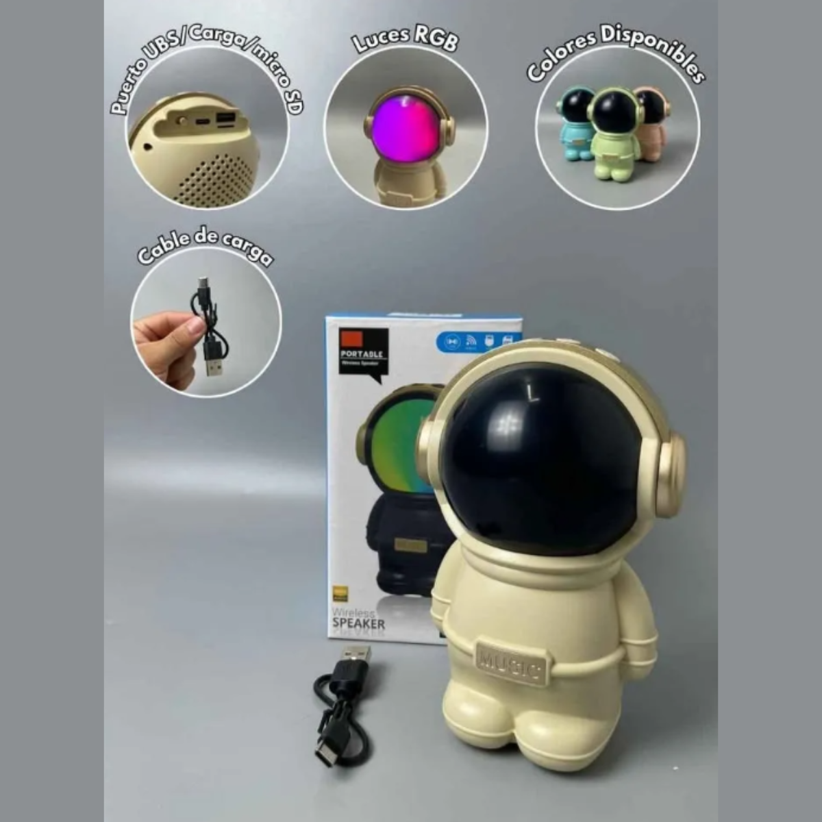 Parlante Bluetooth Astronauta por mayor - Bazar Mayorista