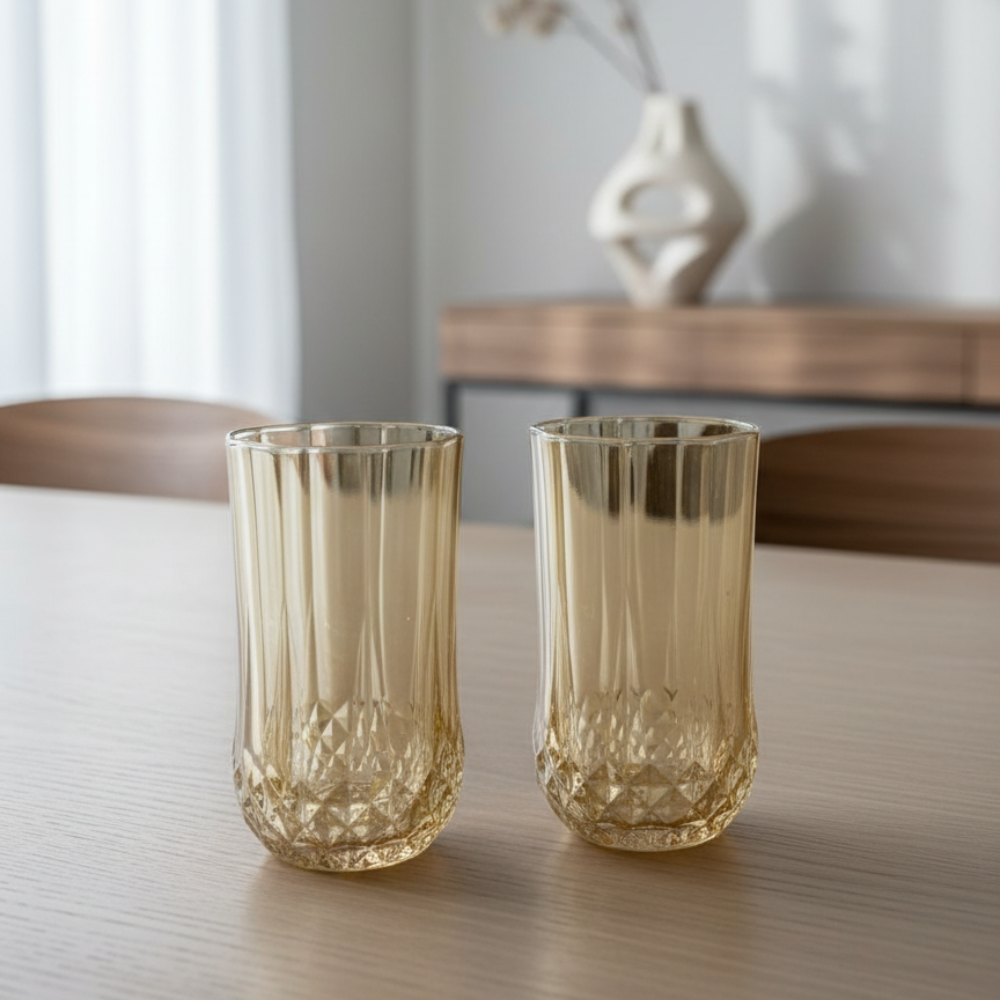 Set x 6 vasos altos Stylo Gold por mayor - Bazar Mayorista