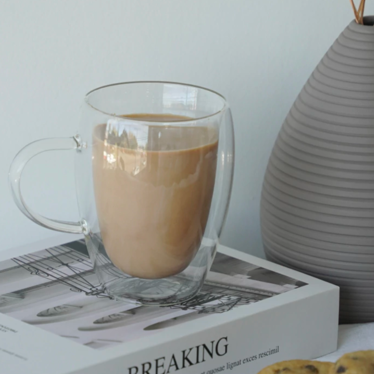 Set 2 tazas doble vidrio Latte por mayor - Bazar Mayorista