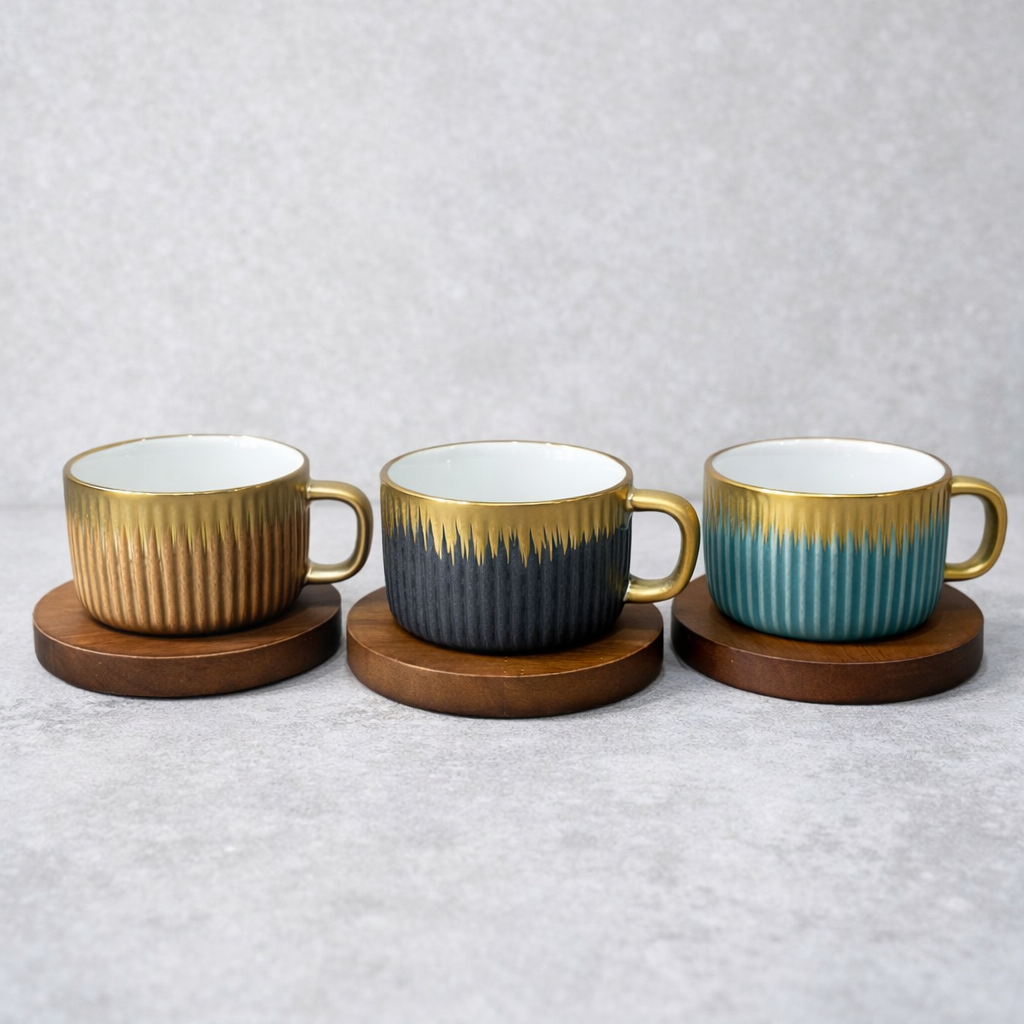 Taza ceramica degradé wood por mayor - Bazar Mayorista