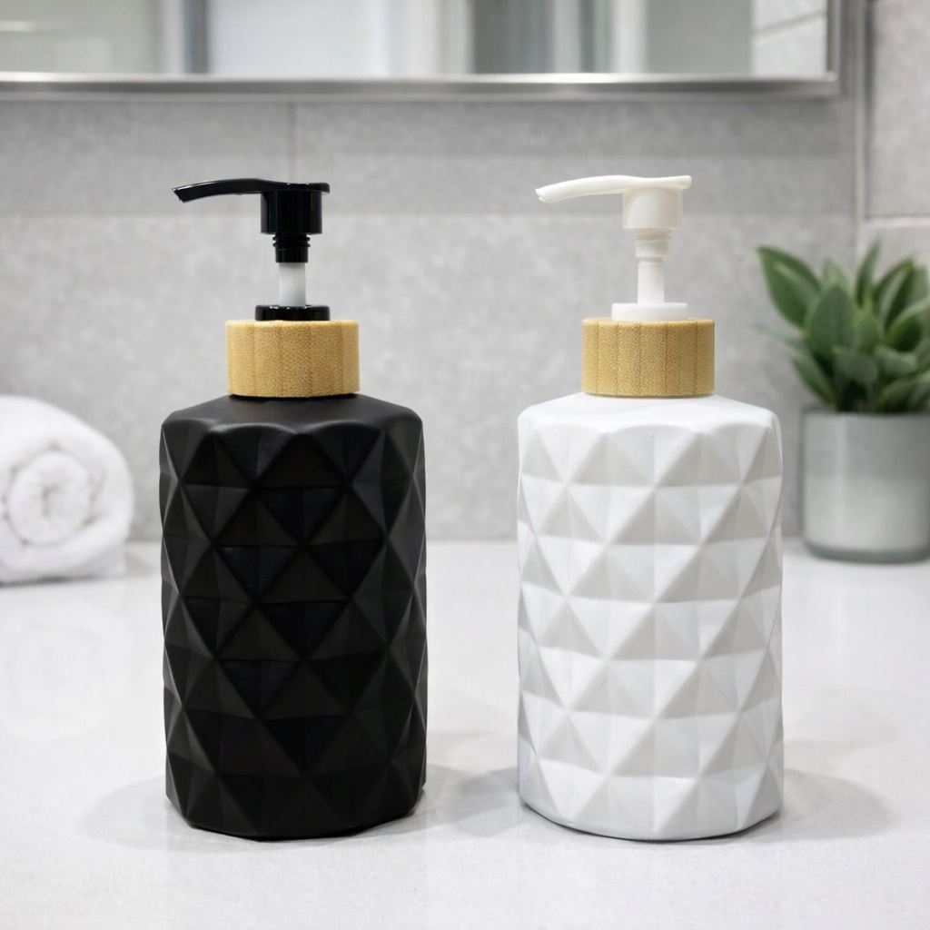 Dispenser de Jabon Bambú Rombo por mayor - Bazar Mayorista