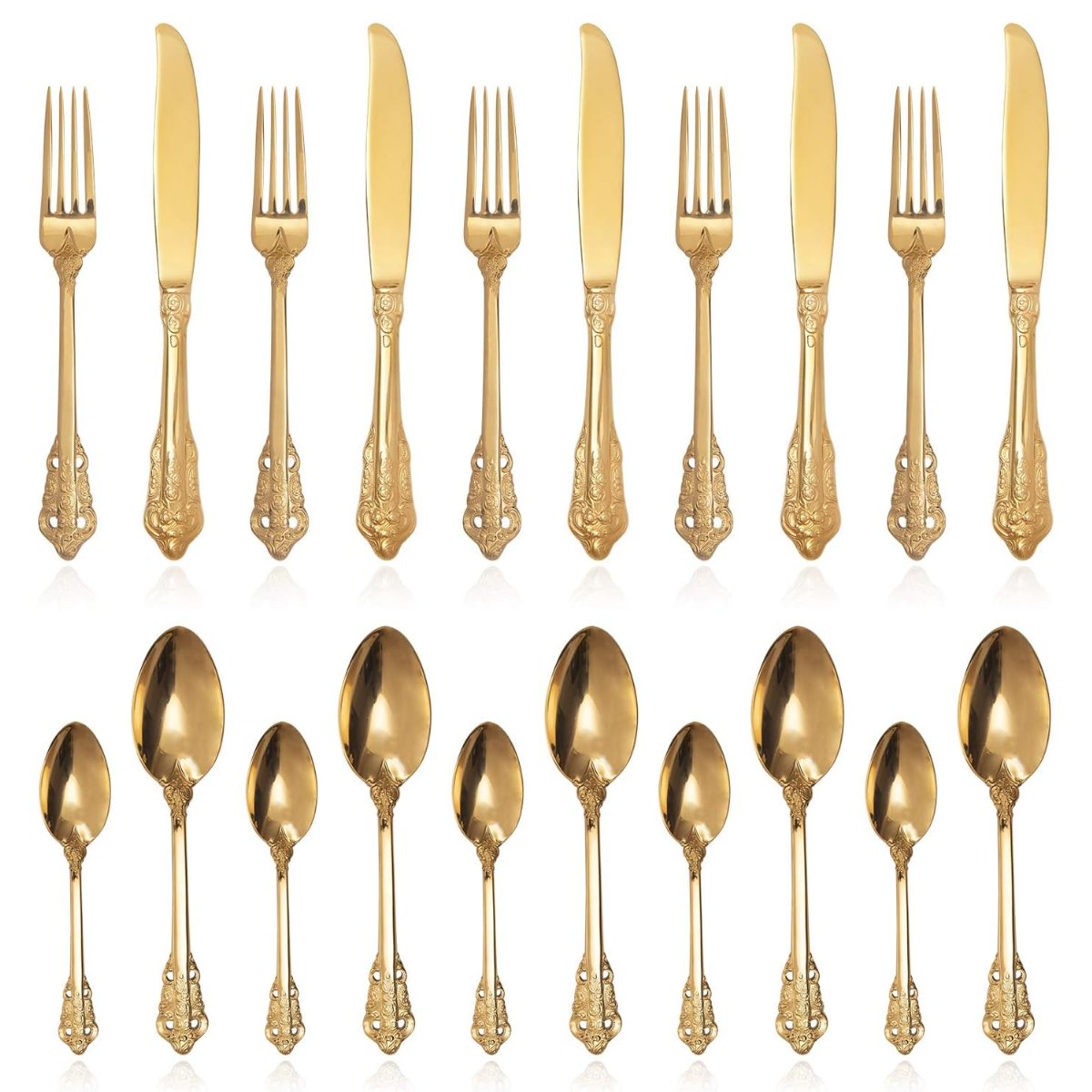 Cubiertos Set x24 Dorados por mayor - Bazar Mayorista