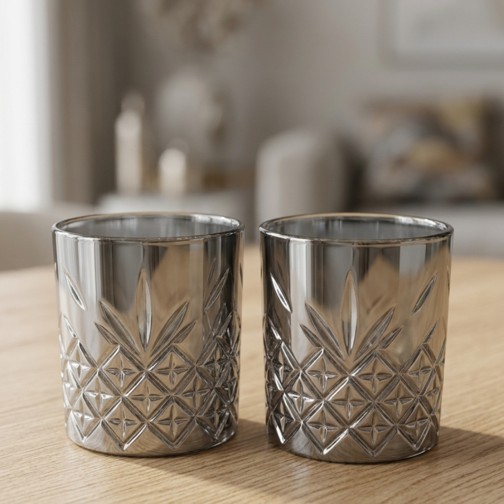Set x6 vasos Whisky Grey por mayor - Bazar Mayorista