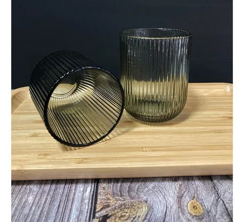 Vaso corto line grey por mayor - Bazar Mayorista