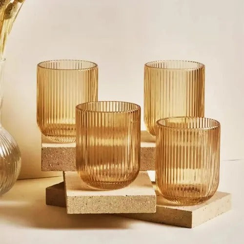 Vaso corto line gold por mayor - Bazar Mayorista