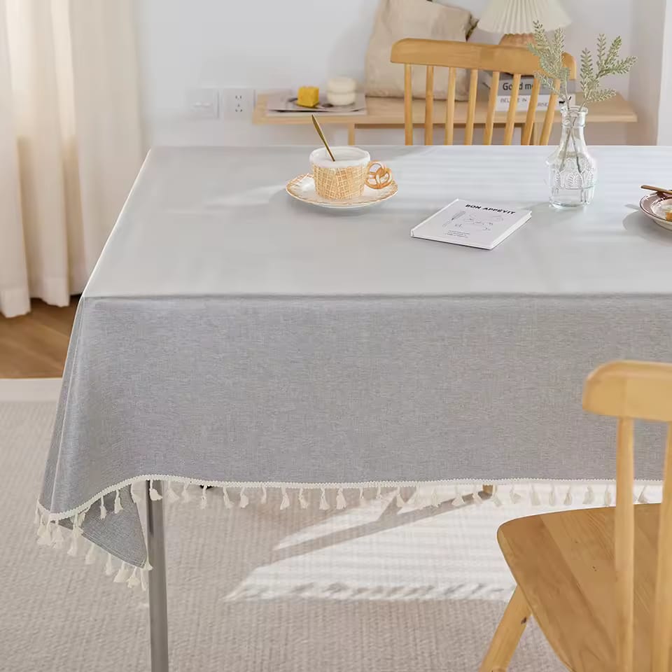 Mantel cuadrille con borlas por mayor - Bazar Mayorista