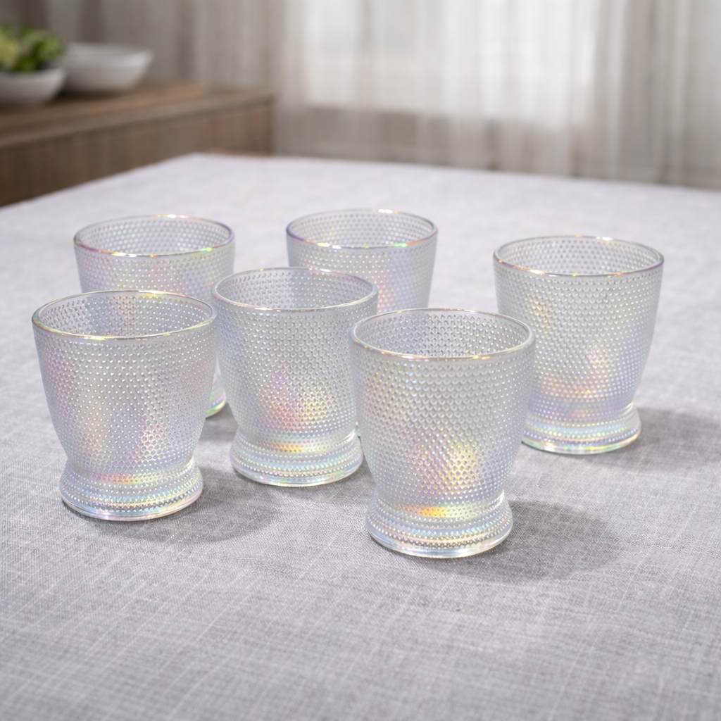 Set x 6 vasos cortos Dot tornasol por mayor - Bazar Mayorista