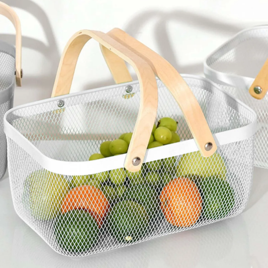 Canasto Metálico organizador rectangular por mayor - Bazar Mayorista