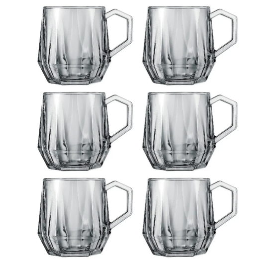 Set de tazas de cafe diamond grey por mayor - Bazar Mayorista