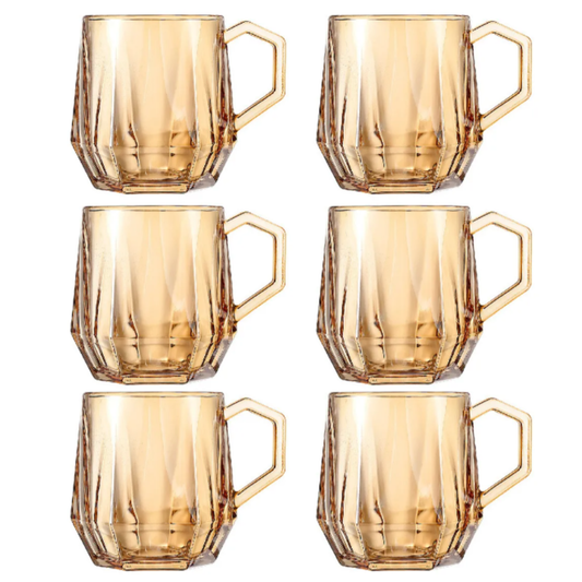 Set tazas de cafe diamond gold por mayor - Bazar Mayorista
