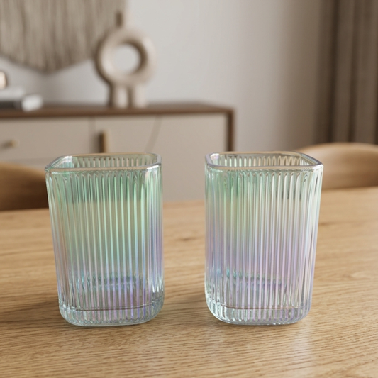 Set x 6 vasos bajos Cube Tornasol por mayor - Bazar Mayorista
