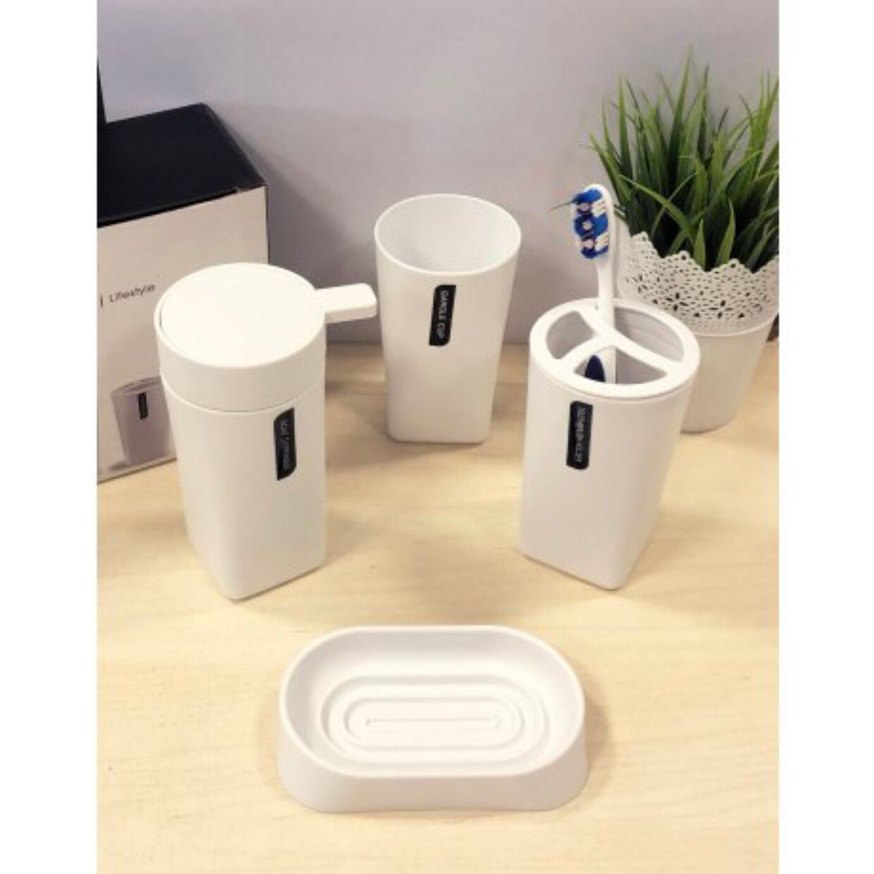 Set de baño blanco por mayor - Bazar Mayorista