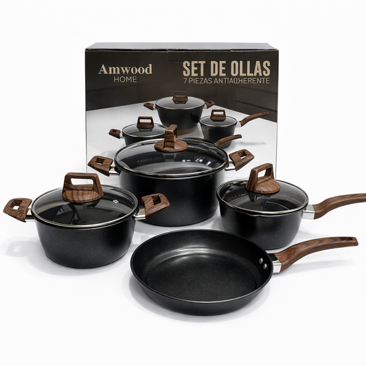 Set 7 Ollas de Cocina Amwood por mayor - Bazar Mayorista