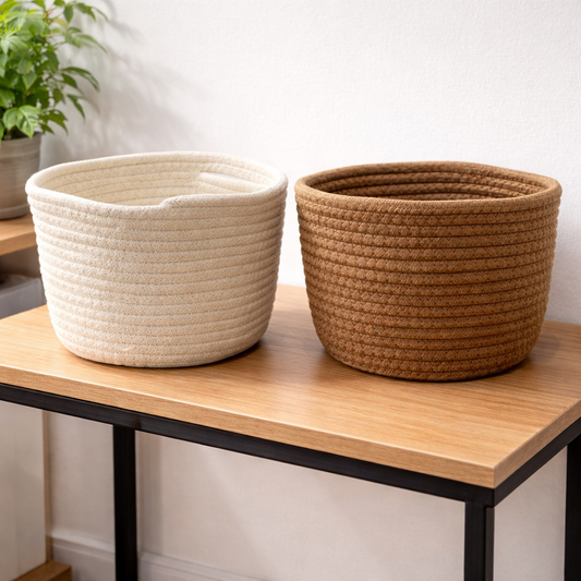 Canasto Tejido 20x16 cm por mayor - Bazar Mayorista