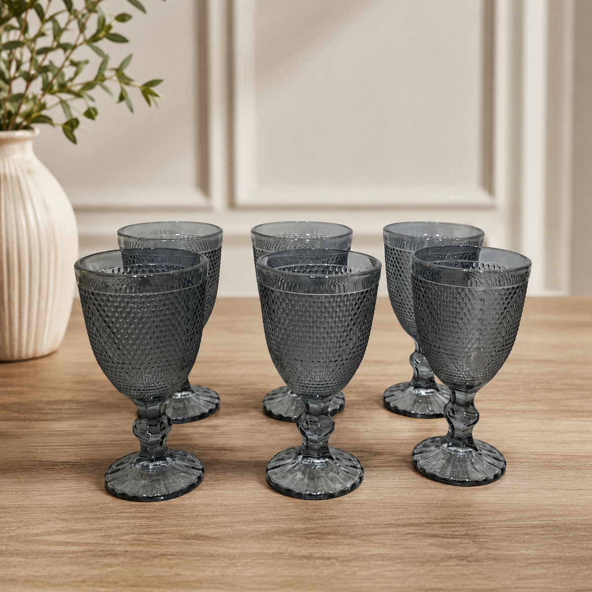 Set x6 copas de vino Dot Grey