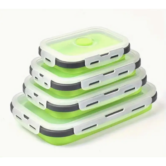 Vianda Plegable de Silicona Set x4 por mayor - Bazar Mayorista