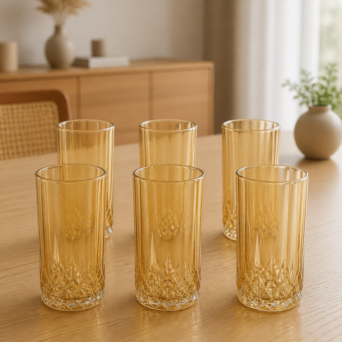 RM42-74 - Set x 6 vasos altos Stylo Gold - set x6