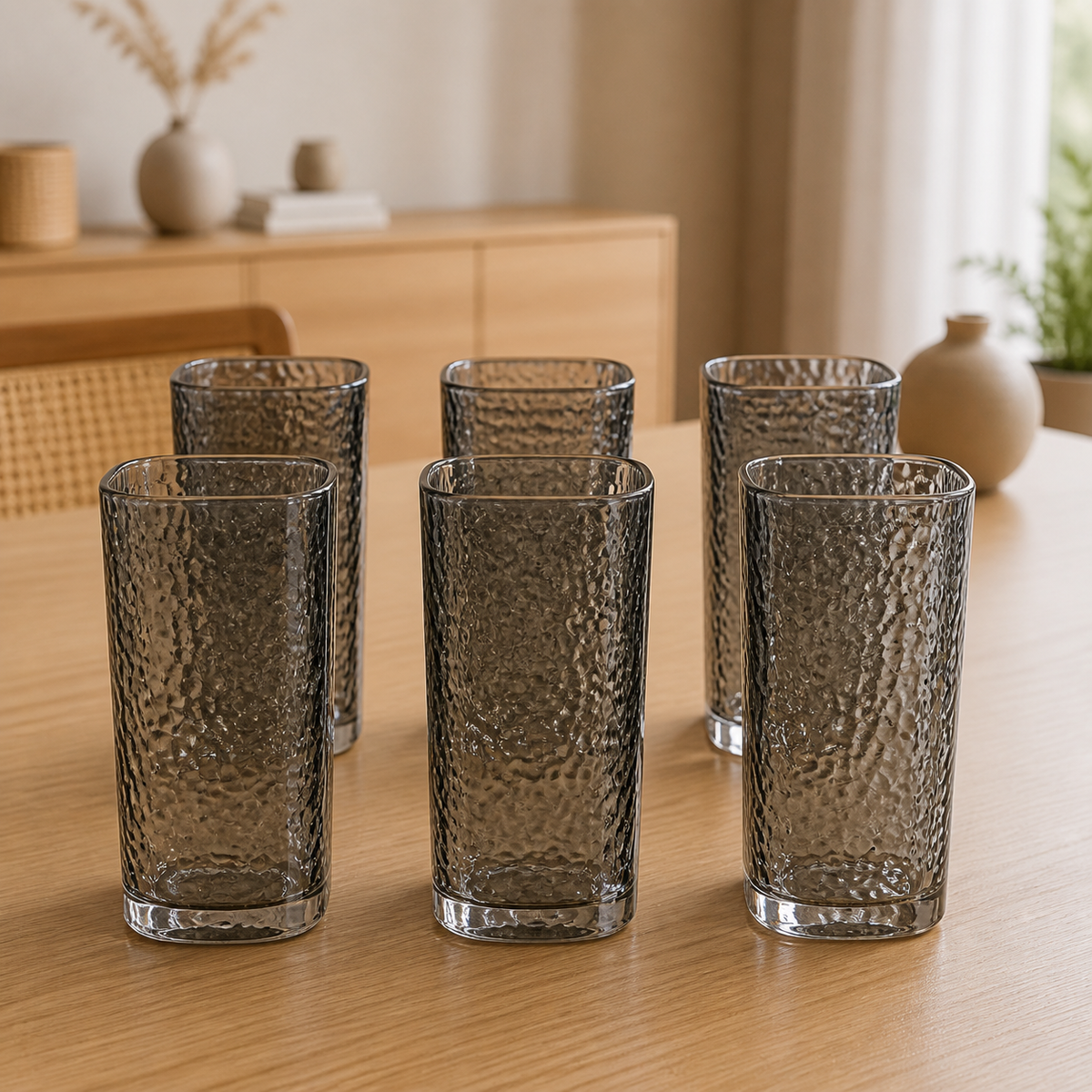 RM42-97 - Set x6 vasos square mouth altos grey - set x6