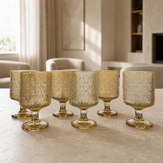 Set x6 Copas cortas de vidrio Margarita Gold