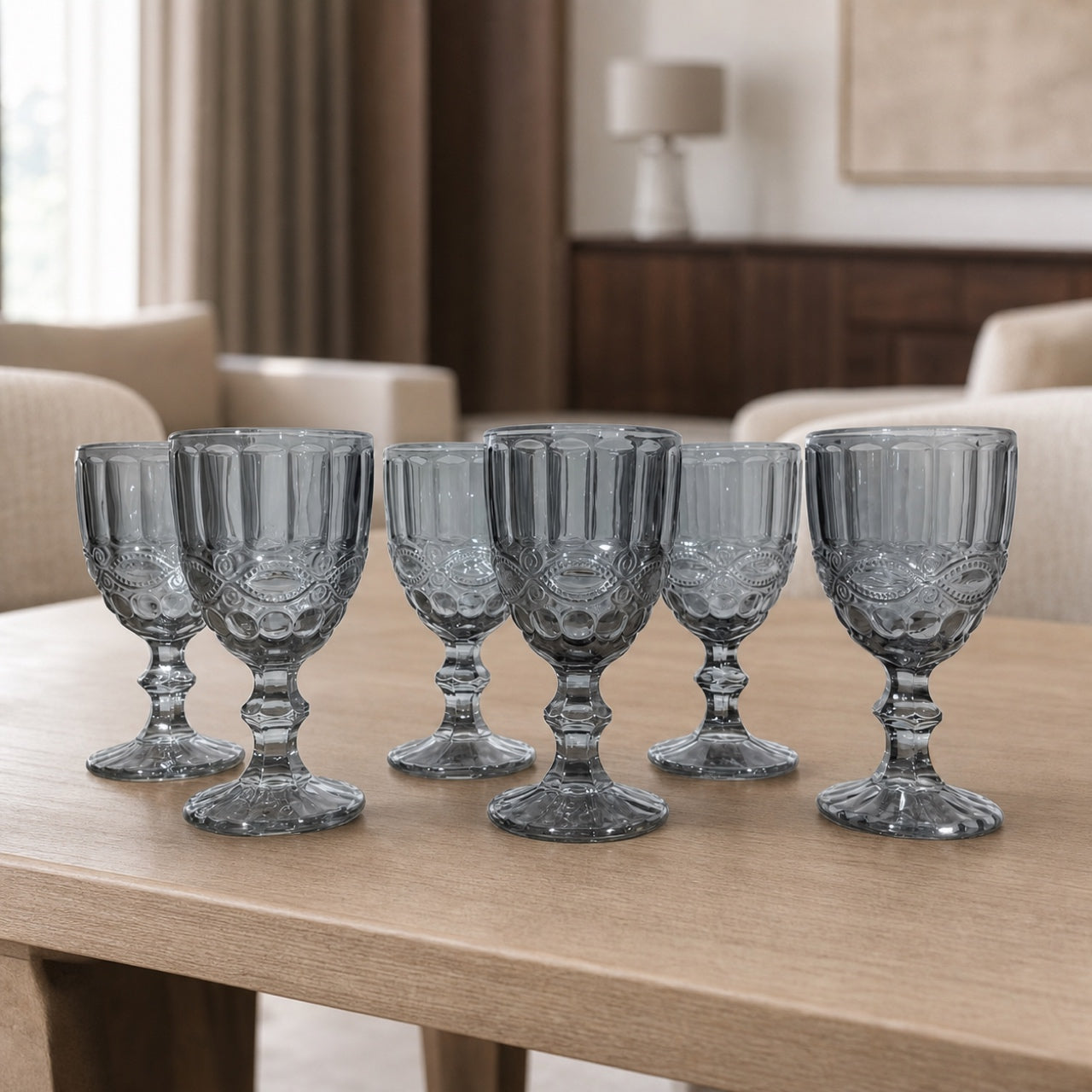 Set x6 Copas de vidrio Luxury Grey