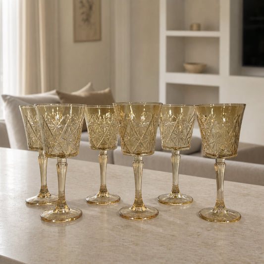 Set x6 Copas de vino Estrella Gold