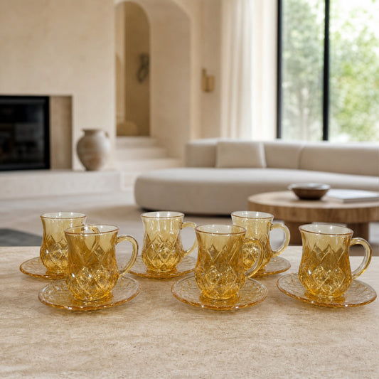 Set x6 Tazas con plato Ice Gold