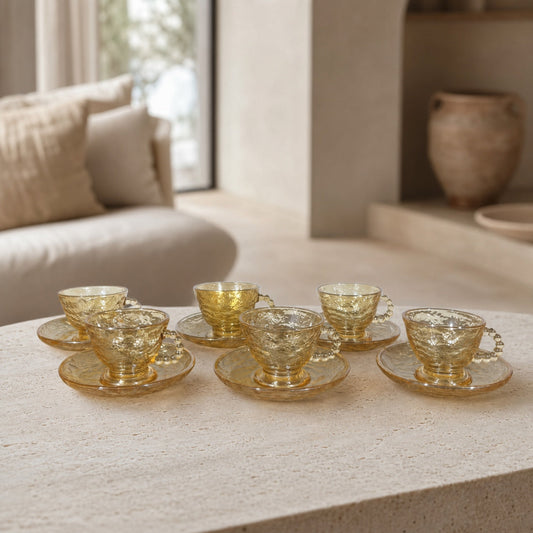 Set x6 Tazas con plato Alaska Gold