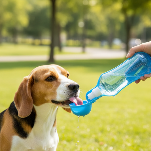 Bebedero portatil lifestyle perro tomando agua