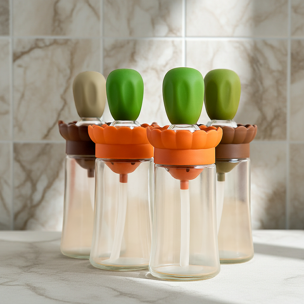 Aceitero con pincel de silicona por mayor - Bazar Mayorista