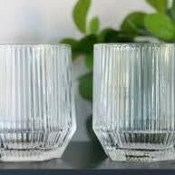 Vaso corto diamond line transparente por mayor - Bazar Mayorista
