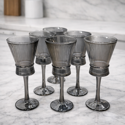 Set x 6 copas Corner Grey por mayor - Bazar Mayorista